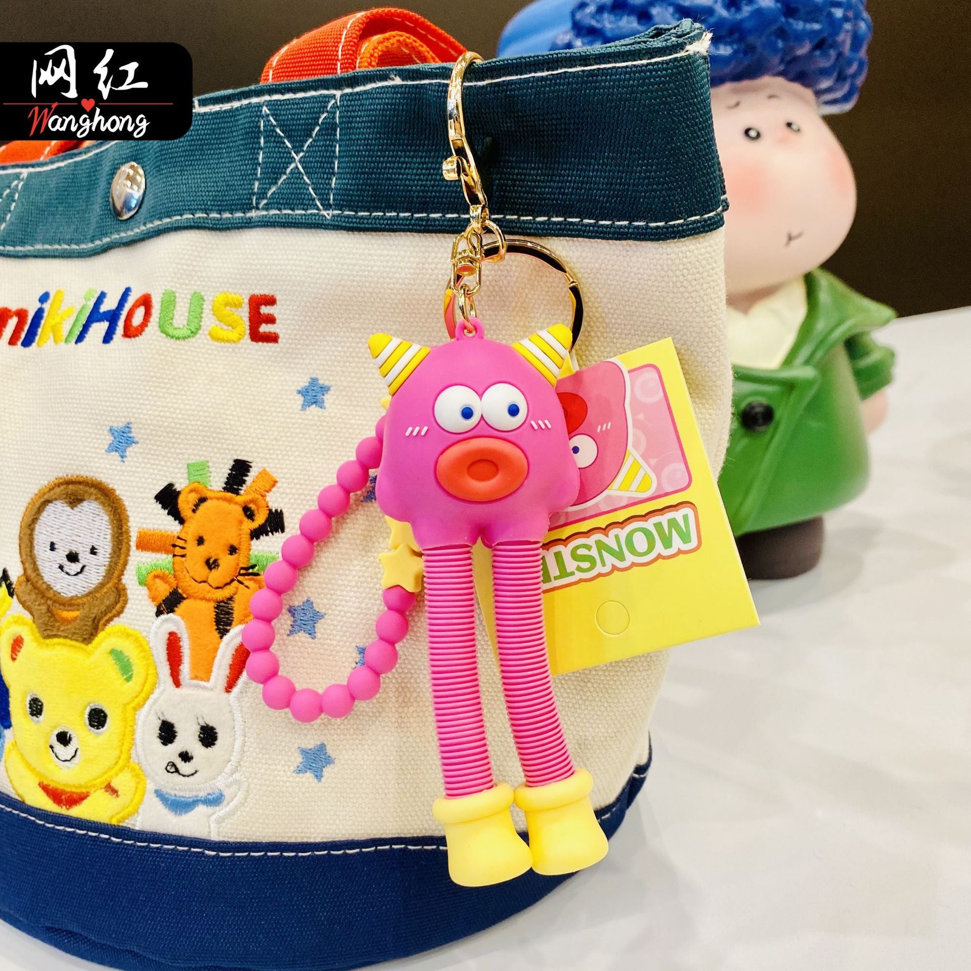 Wholesale PVC Cute Monster Car Keychain